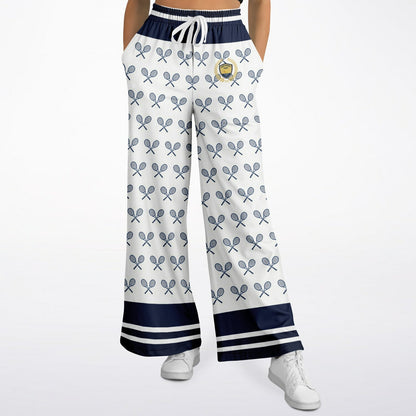 My Tennis Life in Sailor White Eco-Poly Wide Leg Pants