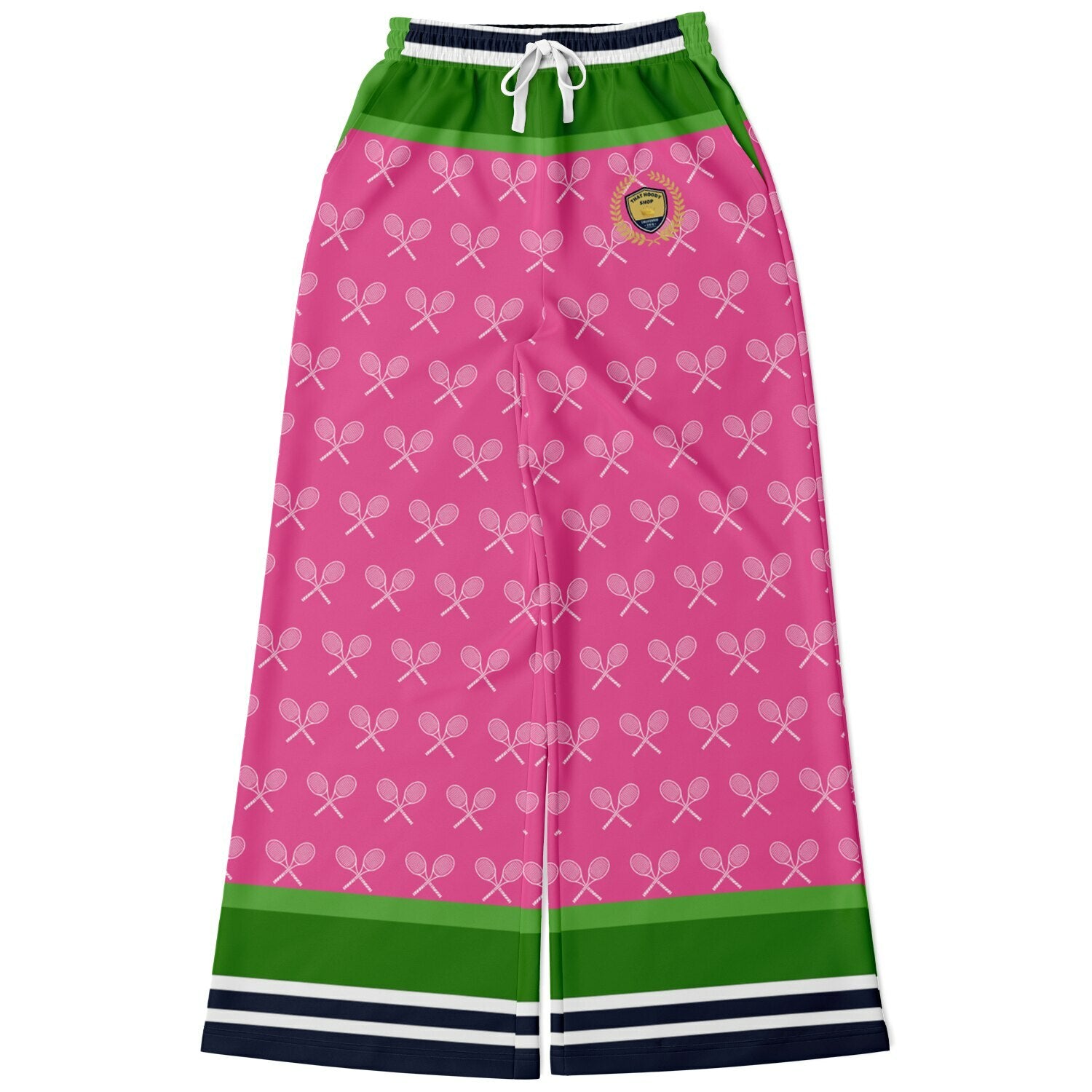 My Tennis Life in Watermelon Mint Eco-Poly Wide Leg Pants