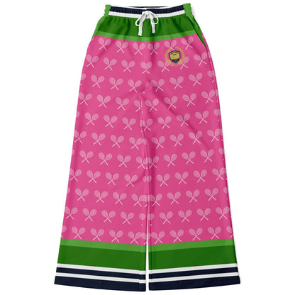 My Tennis Life in Watermelon Mint Eco-Poly Wide Leg Pants