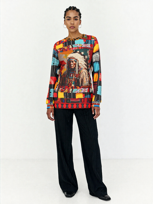 Native Chief in Vibrant Colorblock Unisex Sweatshirt (Gold Label)