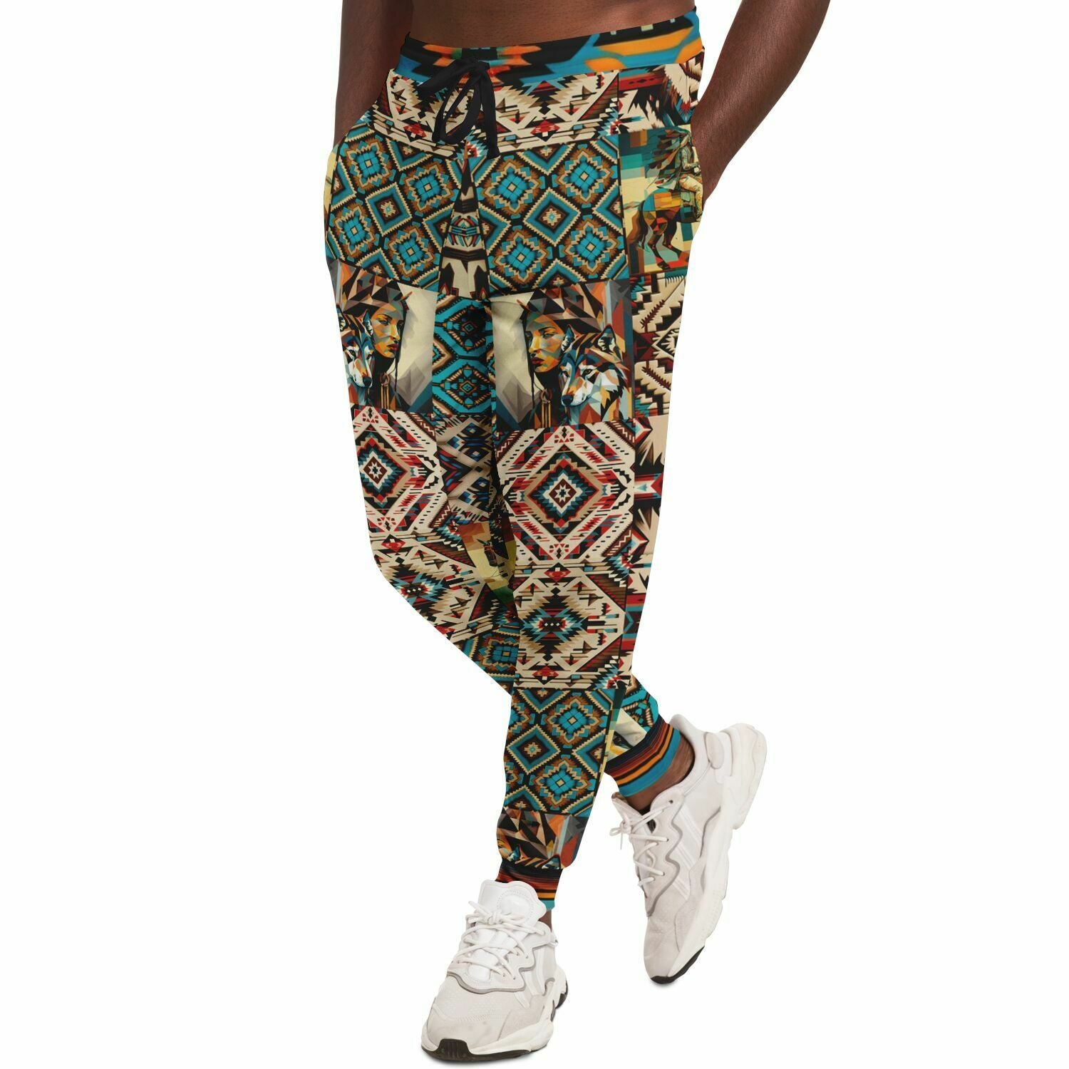 Native Prairie Blanket Print Eco-Poly Unisex Joggers