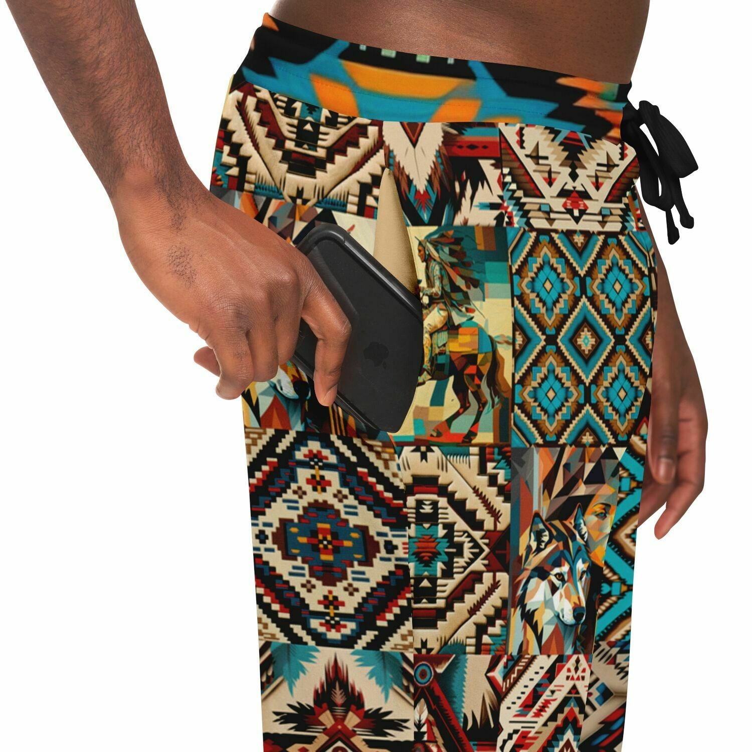 Native Prairie Blanket Print Eco-Poly Unisex Joggers