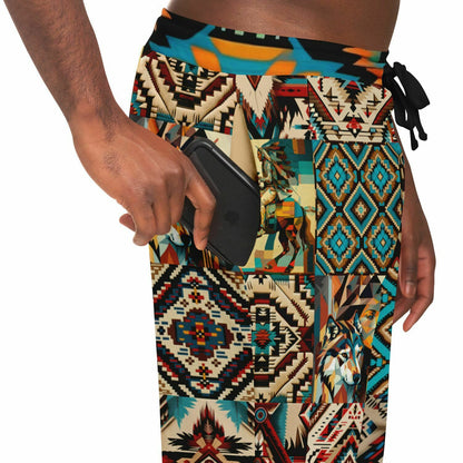 Native Prairie Blanket Print Eco-Poly Unisex Joggers