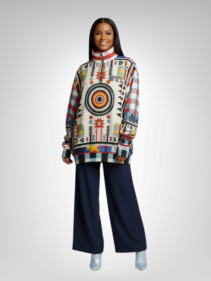 Native Spring on Mars Heavyweight Oversized Quarter Zip Sweatshirt