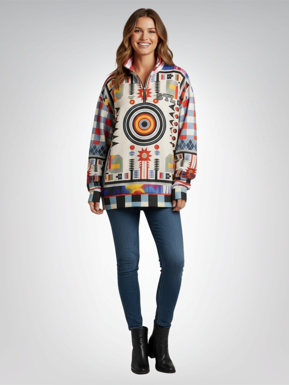 Native Spring on Mars Heavyweight Oversized Quarter Zip Sweatshirt