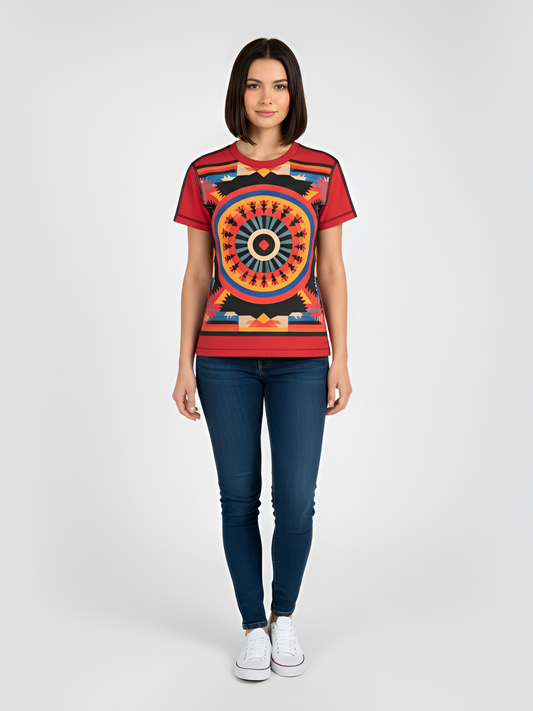 Navajo Sunset Blanket in Red AOP Women's Tee