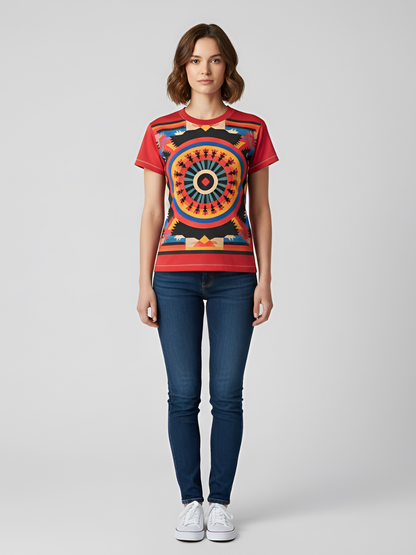 Navajo Sunset Blanket in Red AOP Women&