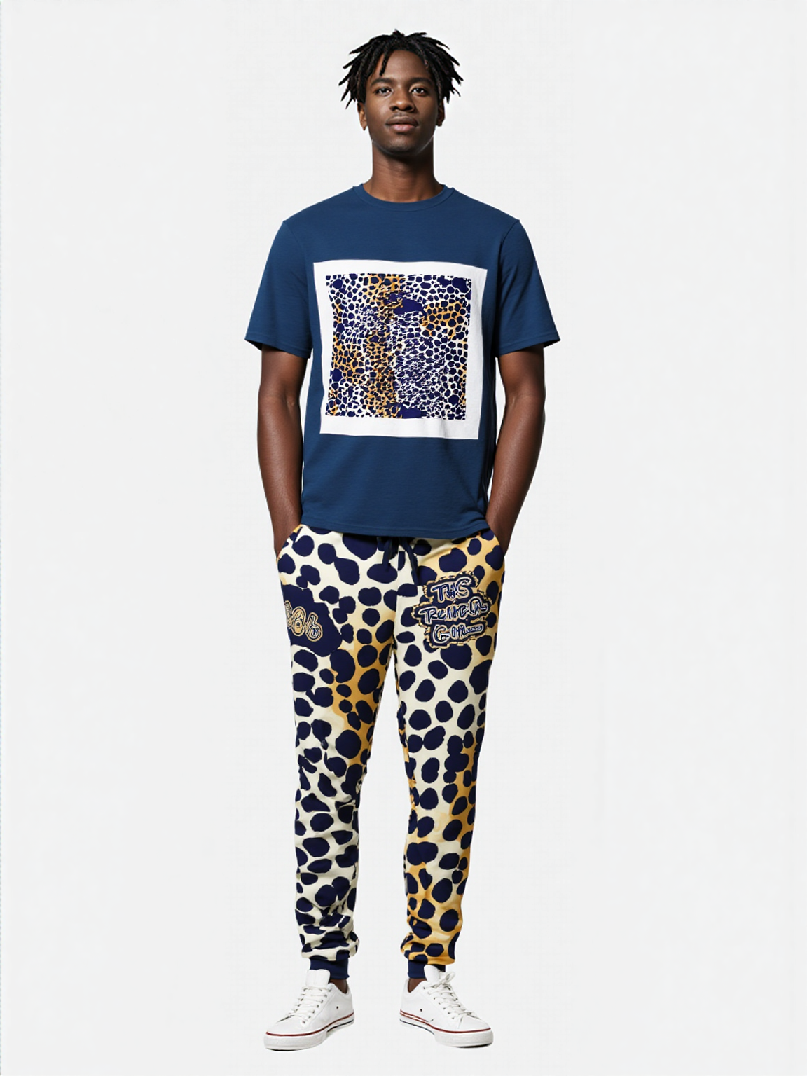 THS 1986 Blue Leopard Safari Eco-Poly Unisex Joggers