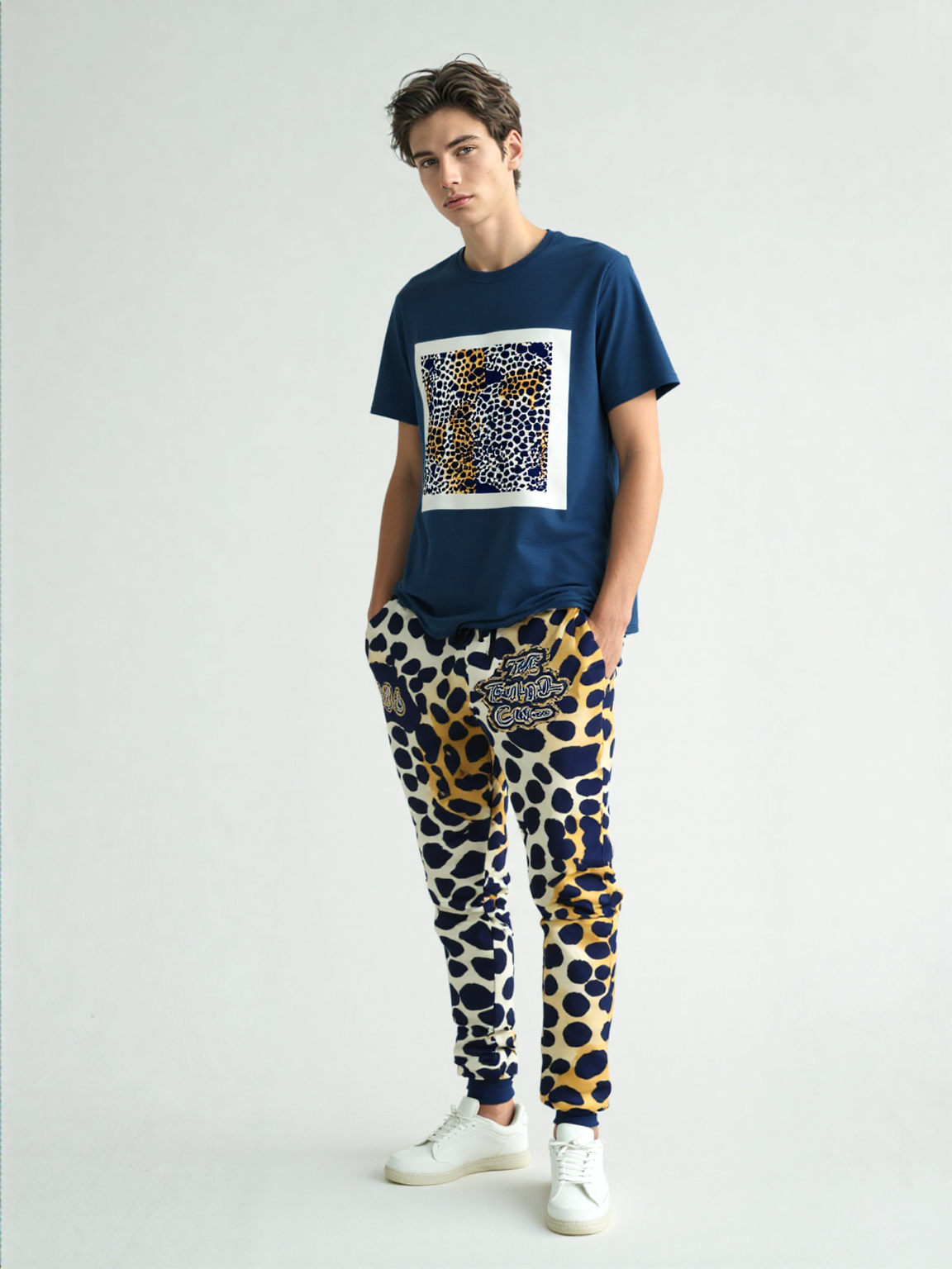 THS 1986 Blue Leopard Safari Eco-Poly Unisex Joggers