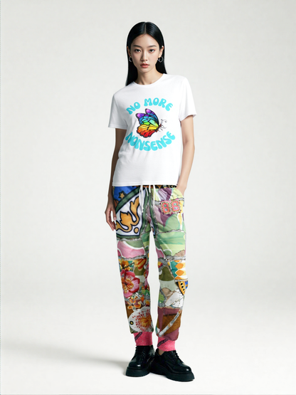 Pink African Savannah Floral Mosaic Tile Eco-Poly Unisex Joggers