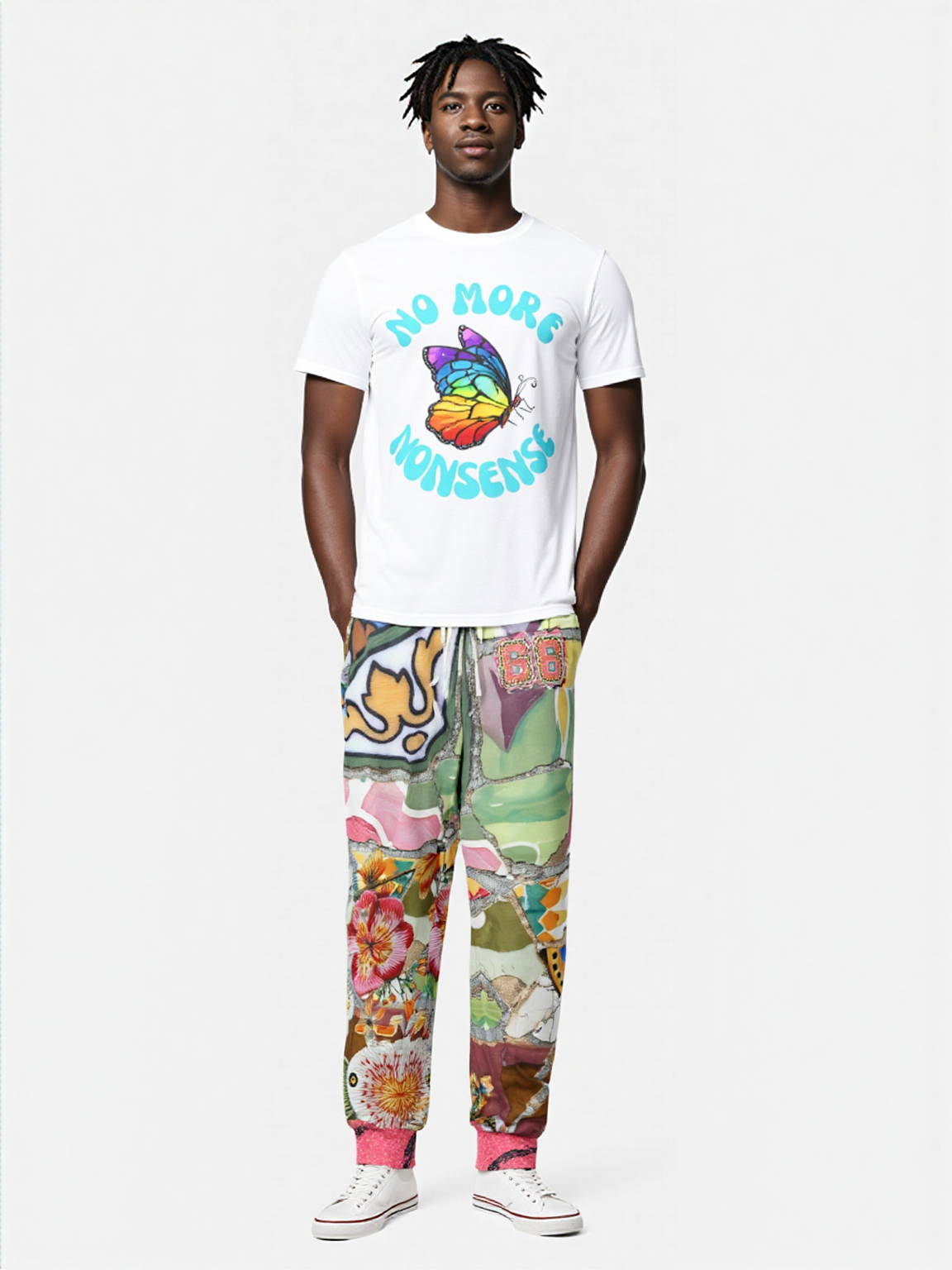 Pink African Savannah Floral Mosaic Tile Eco-Poly Unisex Joggers