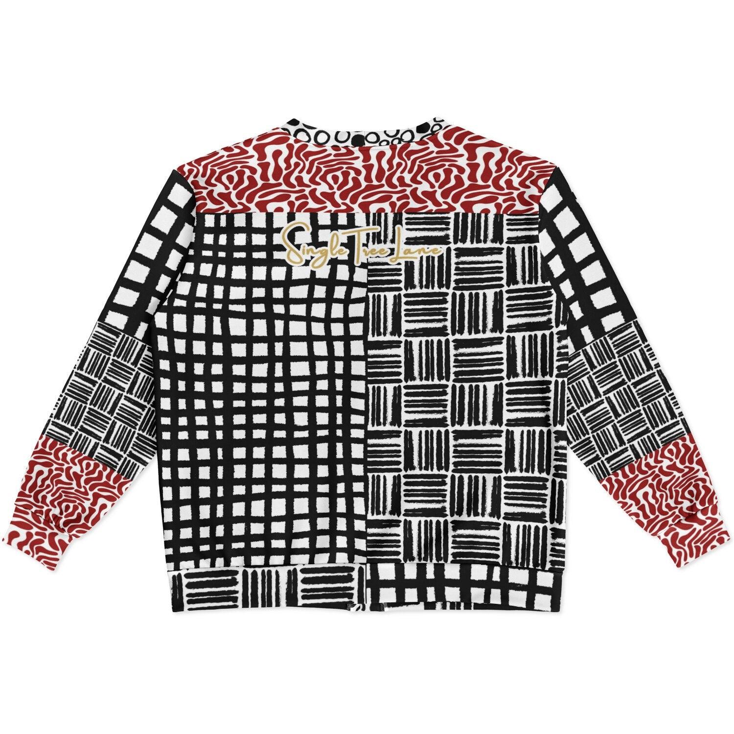 Black &amp; White Distortion Windowpane Plaid Heavyweight Unisex Cardigan