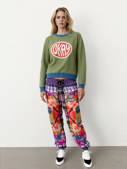 Okay-Okay Knitted Crewneck Sweater