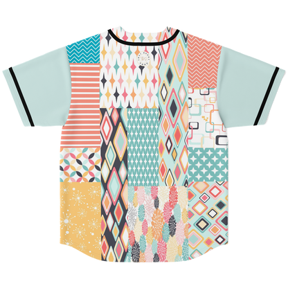 Old Miami Geo Trefoil Patchwork Eco-Poly Button Front Jersey