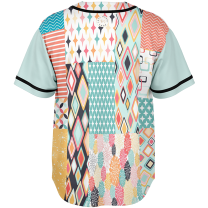 Old Miami Geo Trefoil Patchwork Eco-Poly Button Front Jersey