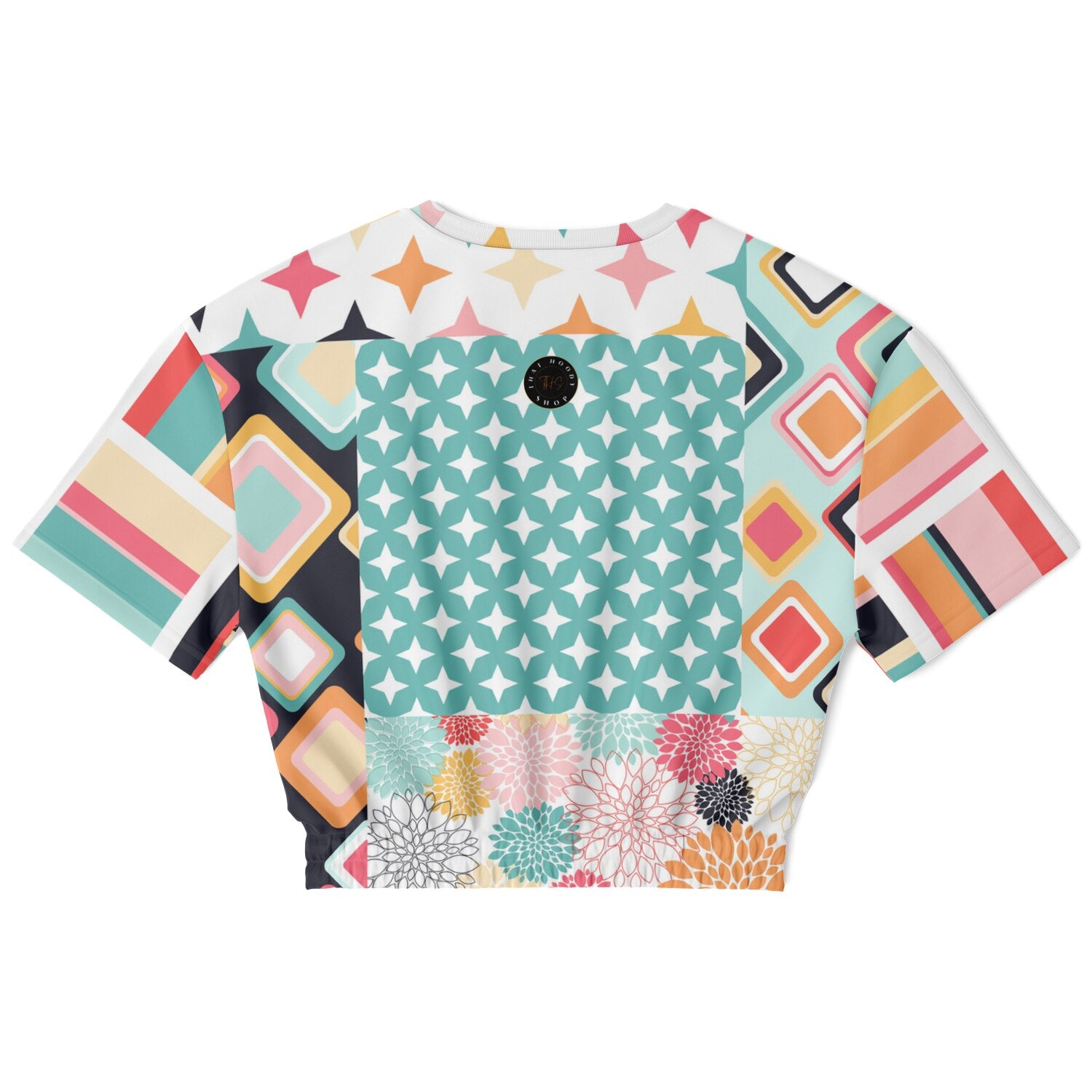 Old Miami Geometric Trefoil Eco-Poly Short Sleeve Cropped Pullover