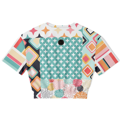 Old Miami Geometric Trefoil Eco-Poly Short Sleeve Cropped Pullover