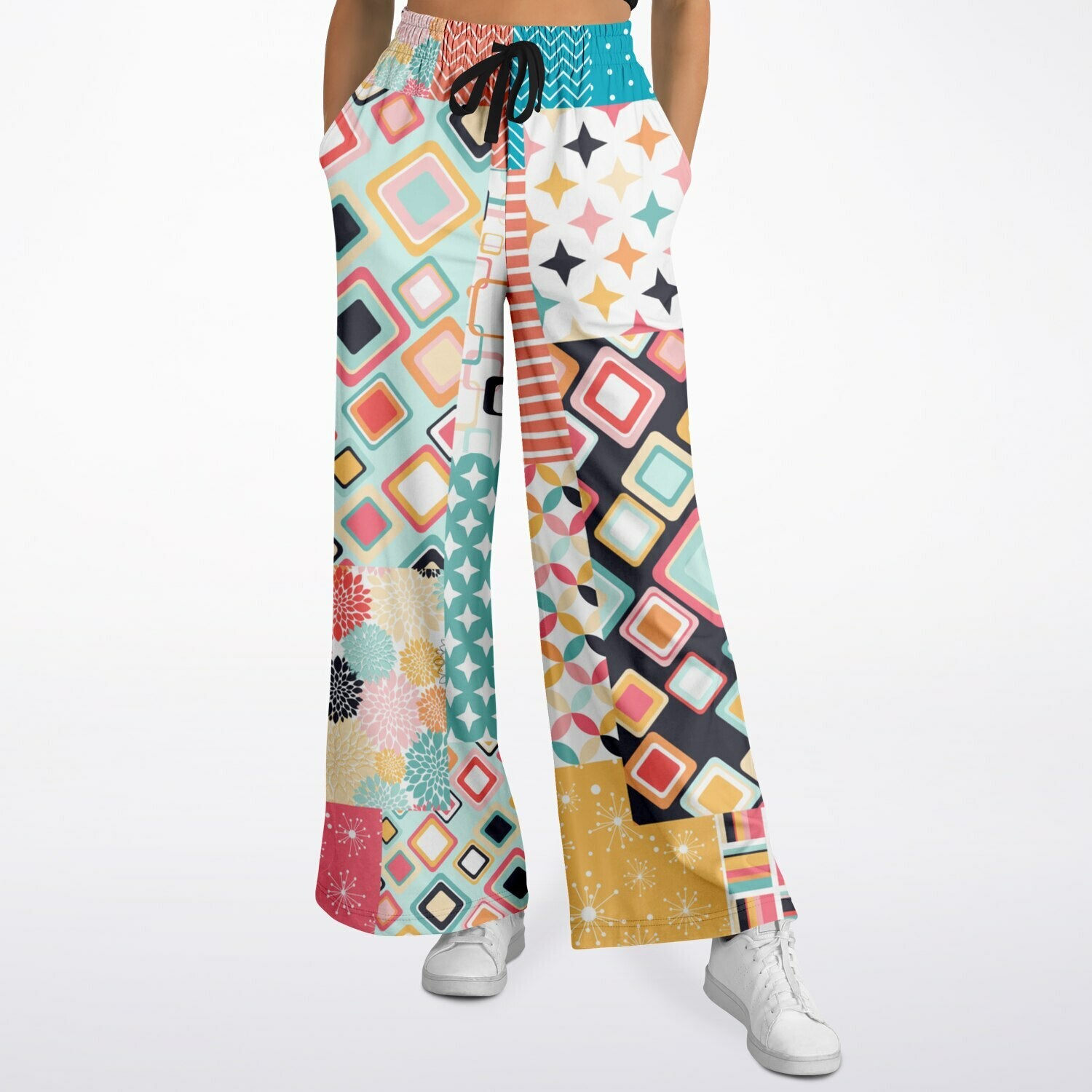 Old Miami Geometric Trefoil Eco-Poly Wide Leg Pants