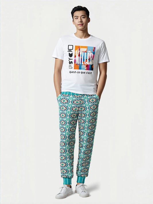 Olympia Heavenly Blue Tavira Tile Eco-Poly Unisex Joggers