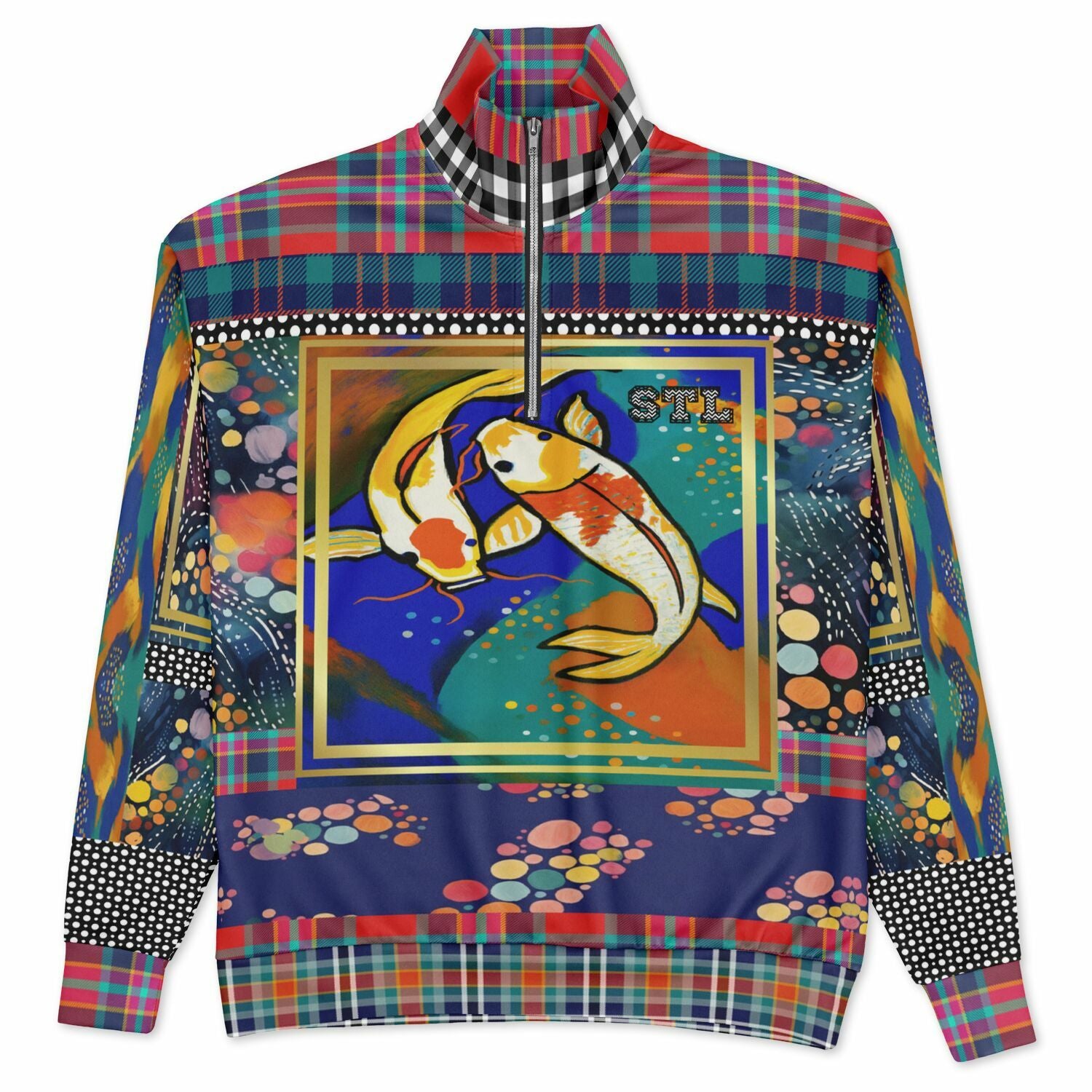 One Koi Two Koi - Best of Luck Heavyweight Oversized Quarter Zip Sweatshirt