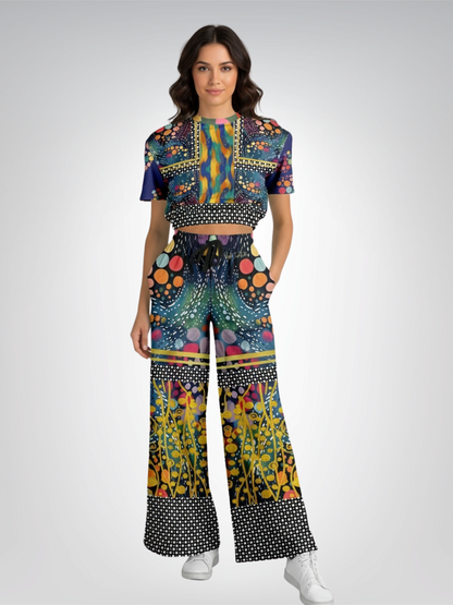 One Koi Two Koi Constellation Eco-Poly Short Sleeve Cropped Pullover