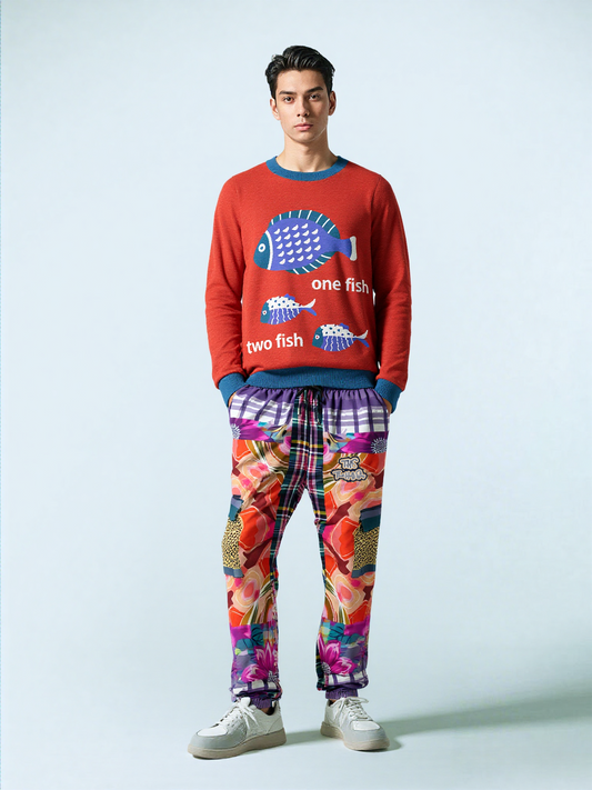 Look of Betrayal Plaid Floral Cheetah LUXE Eco-Poly Unisex Cargo Joggers