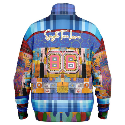 Open Window in Provence Graffiti Patchwork Heavyweight Oversized Quarter Zip Sweatshirt