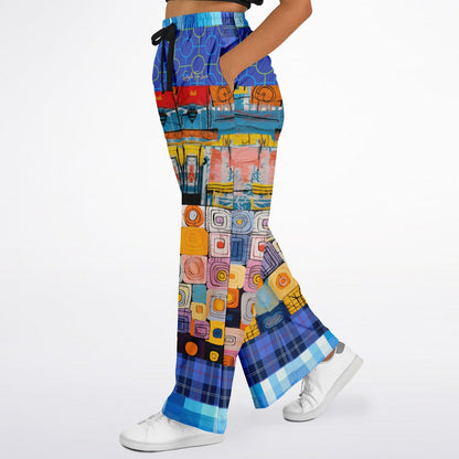 Open Window in Provence Patchwork Eco-Poly Wide Leg Pants
