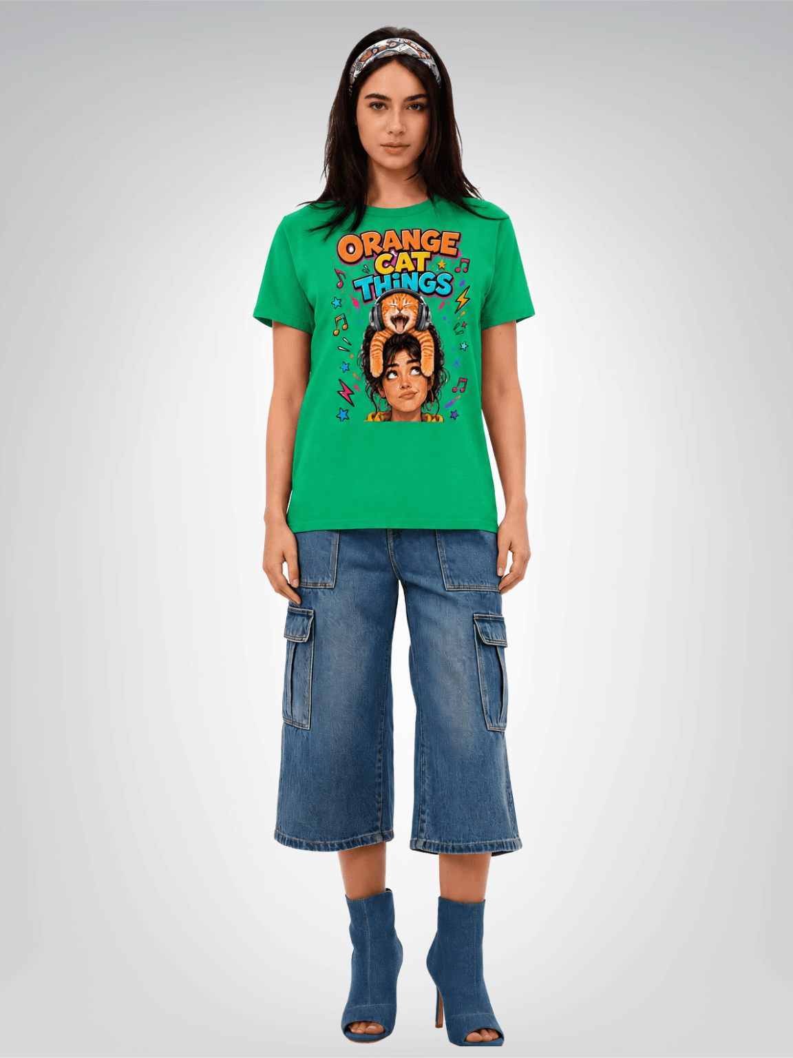 Orange Cat Things Heavyweight Unisex Tee