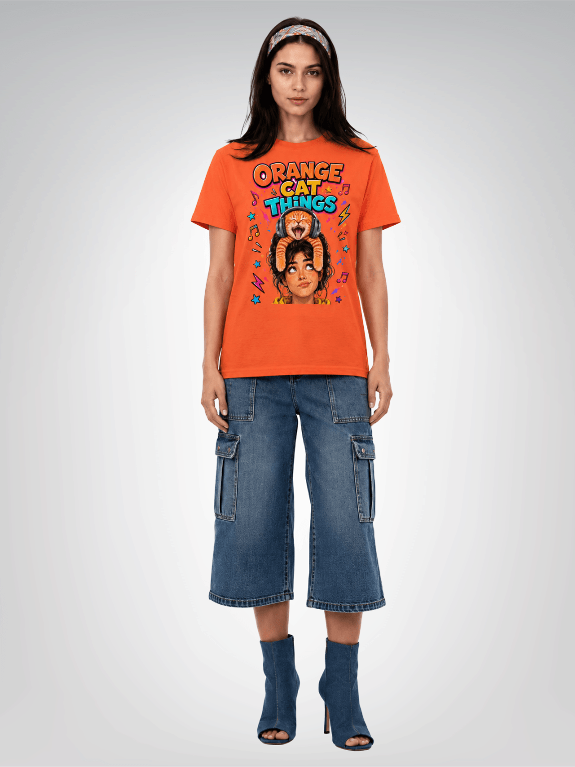 Orange Cat Things Heavyweight Unisex Tee