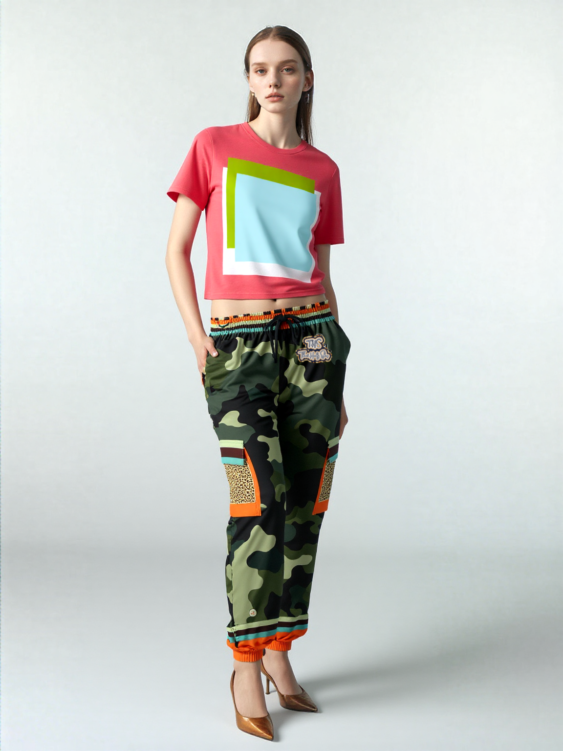 Government Issued Green Camo LUXE Eco-Poly Unisex Cargo Joggers