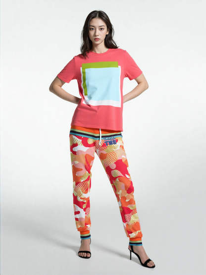 Orange Crescent Camo Eco-Poly Unisex Joggers