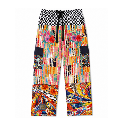 Orange Offset Stripe Cargo Pants