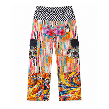 Orange Offset Stripe Cargo Pants