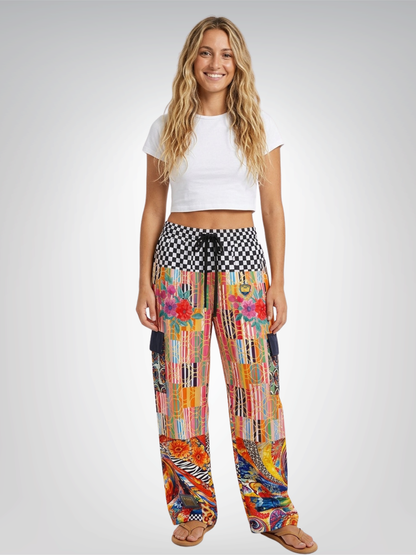 Orange Offset Stripe Cargo Pants