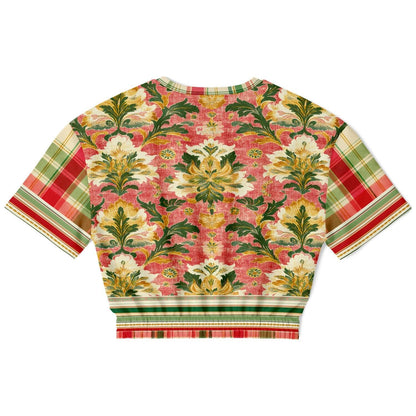 Orange Sari Bloom in Red Jaipur Eco-Poly Short Sleeve Cropped Pullover