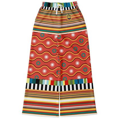 Orange Sunset Jailhouse Stripe Eco-Poly Wide Leg Pants