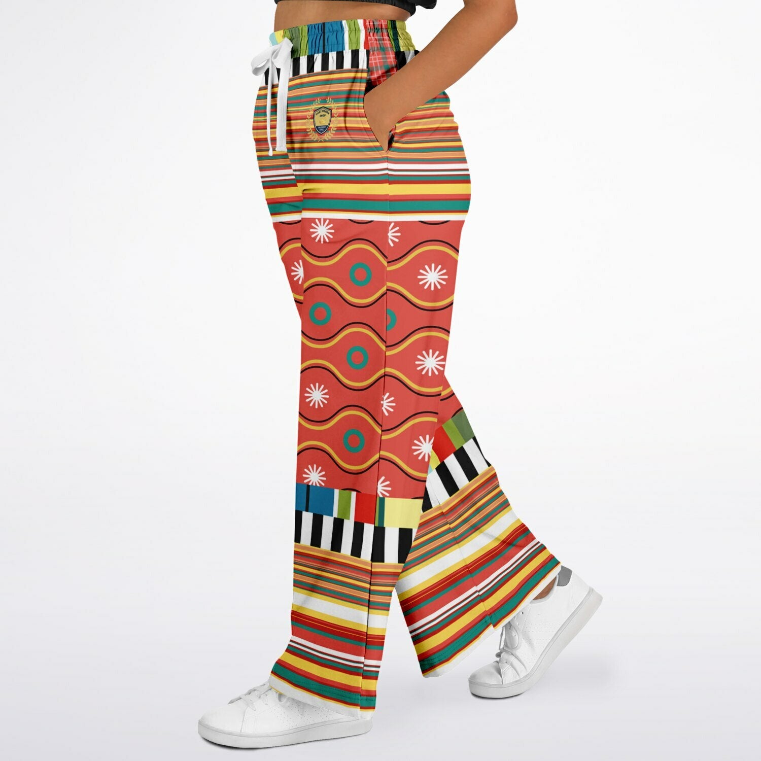 Orange Sunset Jailhouse Stripe Eco-Poly Wide Leg Pants