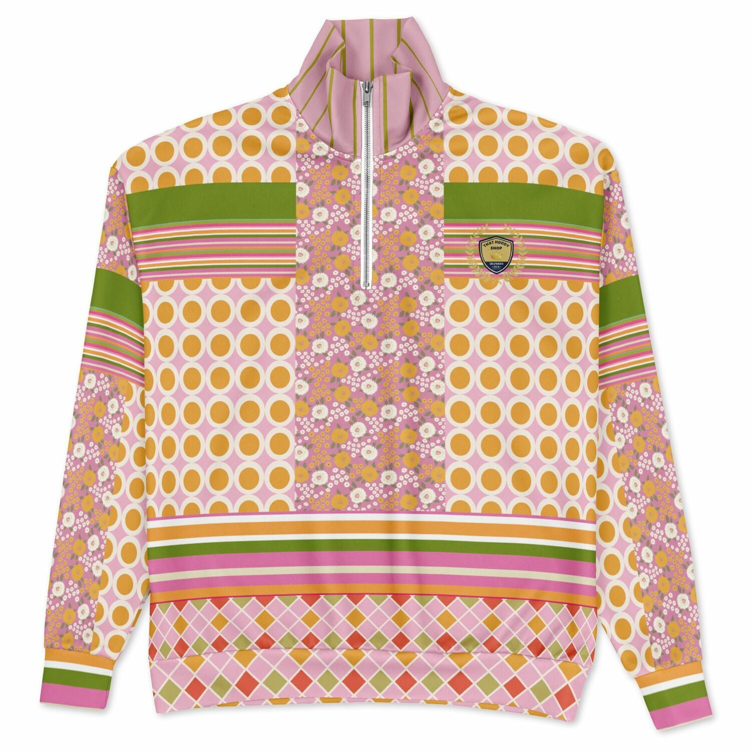 Orange You Glad 70s Retro Heavyweight Oversized Quarter Zip Sweatshirt