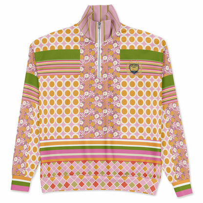 Orange You Glad 70s Retro Heavyweight Oversized Quarter Zip Sweatshirt