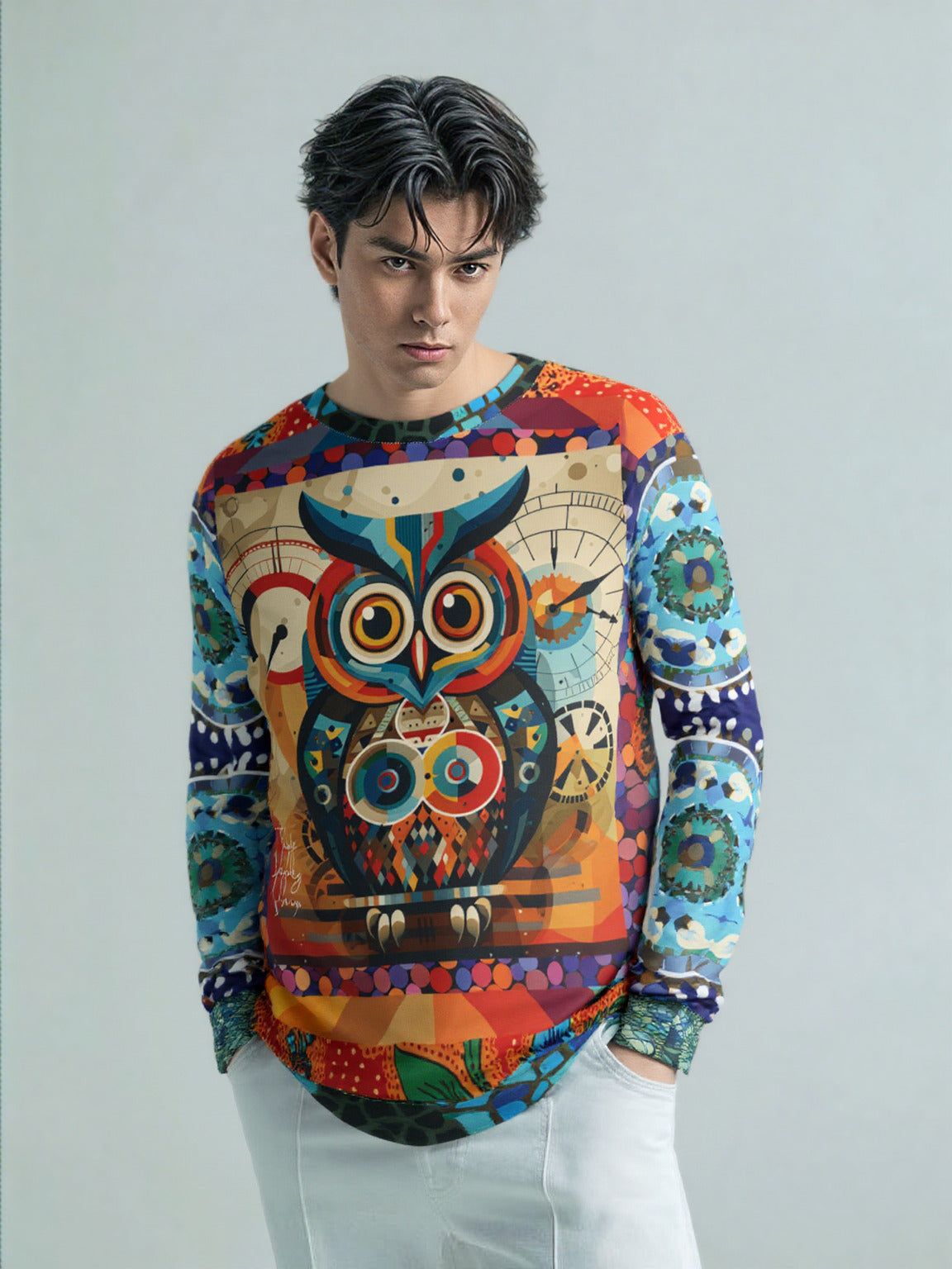 The Owls Have IT Steampunk Design Unisex Sweatshirt (Gold Label)