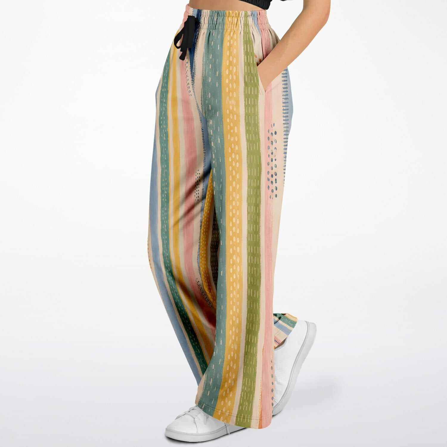 Painted Daybreak Abstract Stripe Eco-Poly Wide Leg Pants