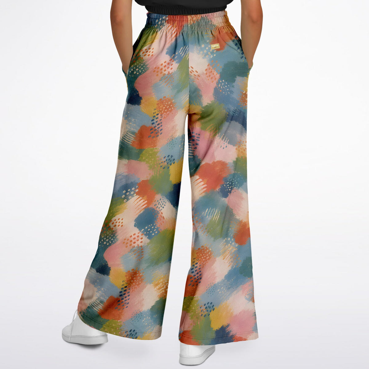 Painted Daybreak Brushstroke Stripe Eco-Poly Wide Leg Pants