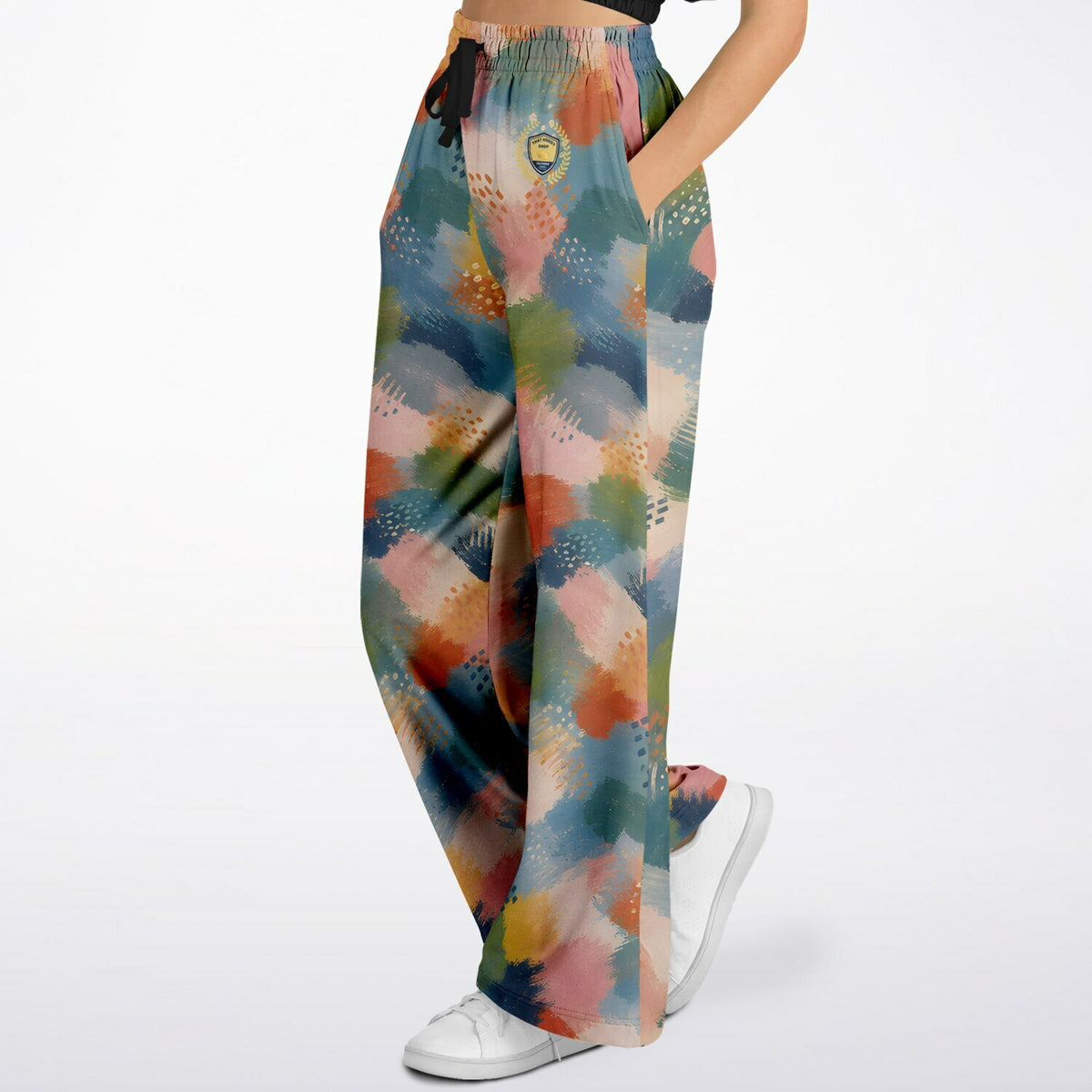 Painted Daybreak Brushstroke Stripe Eco-Poly Wide Leg Pants