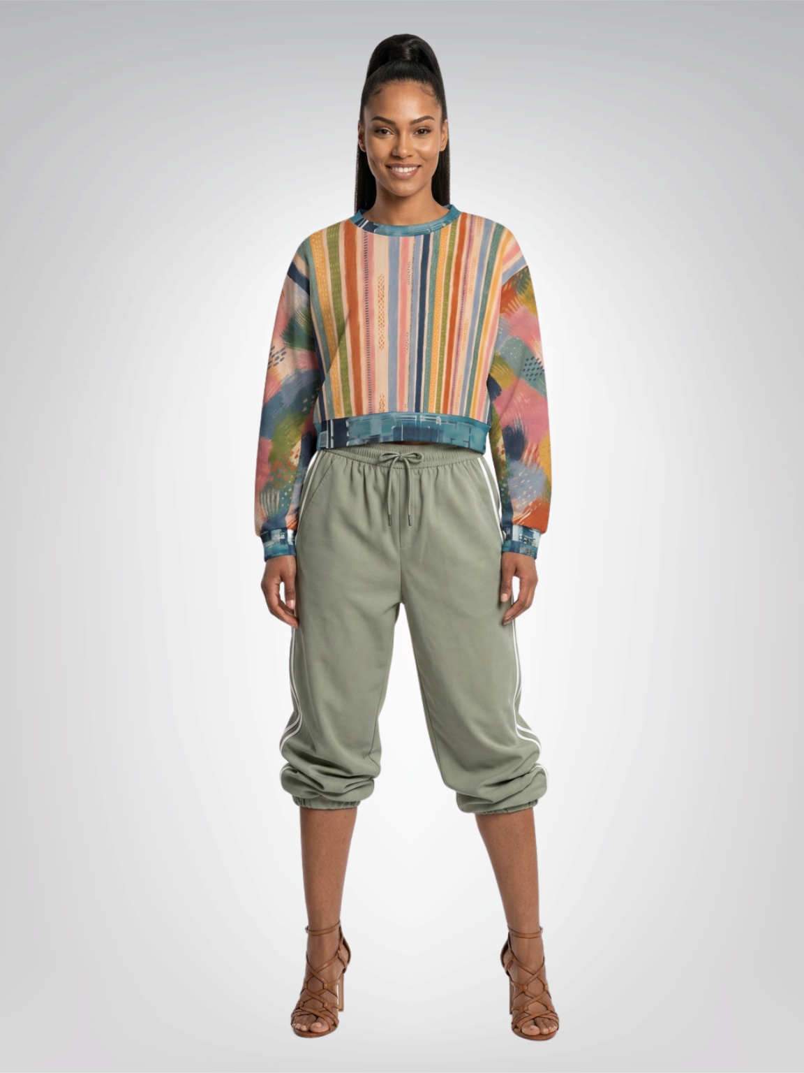 Painted Daybreak Sunset Strip Cropped Sweatshirt (Gold Label)