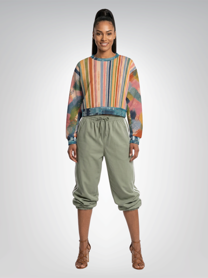 Painted Daybreak Sunset Strip Cropped Sweatshirt (Gold Label)