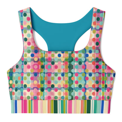 Paris in Full Bloom and Dots Padded Sports Bra