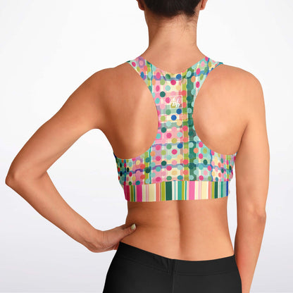 Paris in Full Bloom and Dots Padded Sports Bra