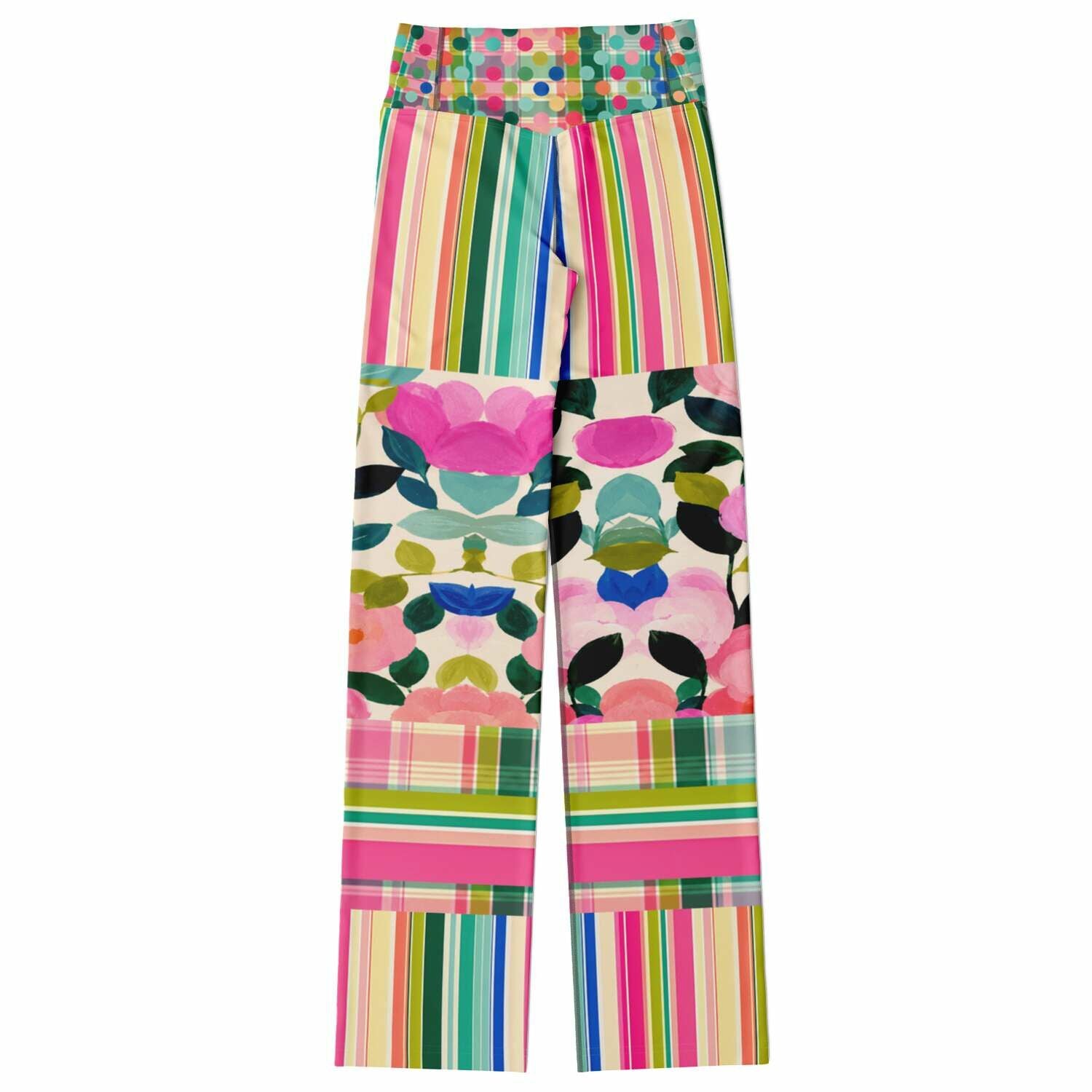 Paris in Full Bloom Striped Flare Leggings