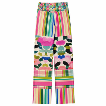 Paris in Full Bloom Striped Flare Leggings